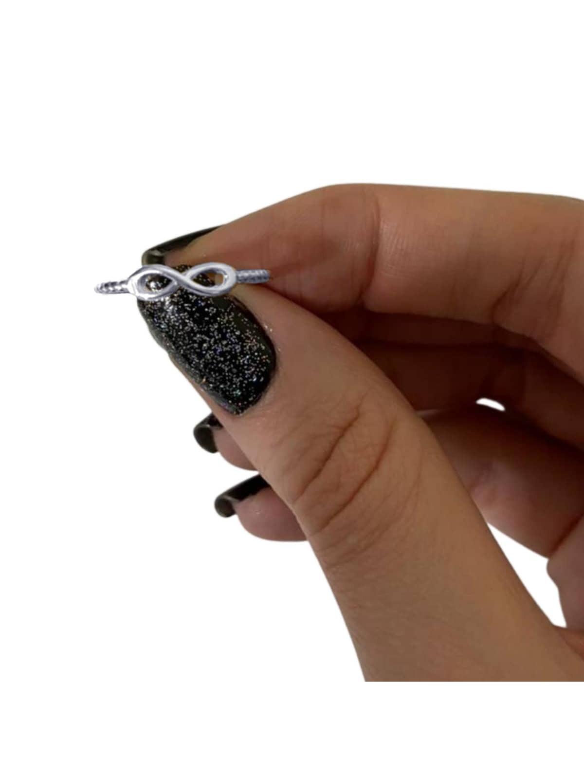 Anel De Prata 925 Infinito Feminino