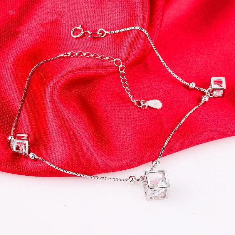 Tornozeleira de Prata Esterlina 925 com Cristal de Zircônia - Heraki Joias