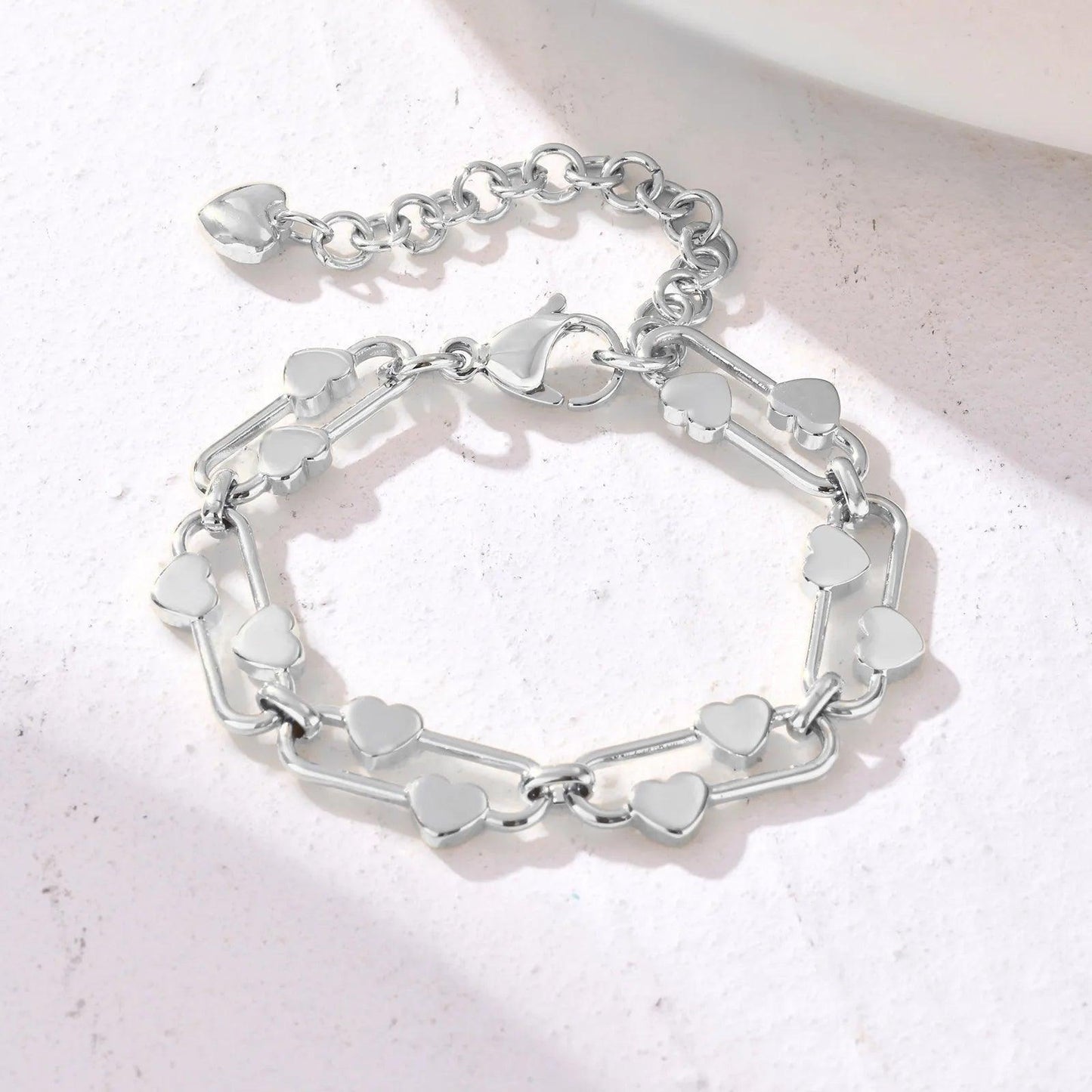 Pulseira Feminina Delicada de Coração em Aço Inoxidável - Heraki Joias