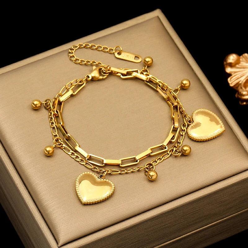 Pulseira de Aço Inoxidável Torcida Banhada a Ouro 18k - Heraki Joias
