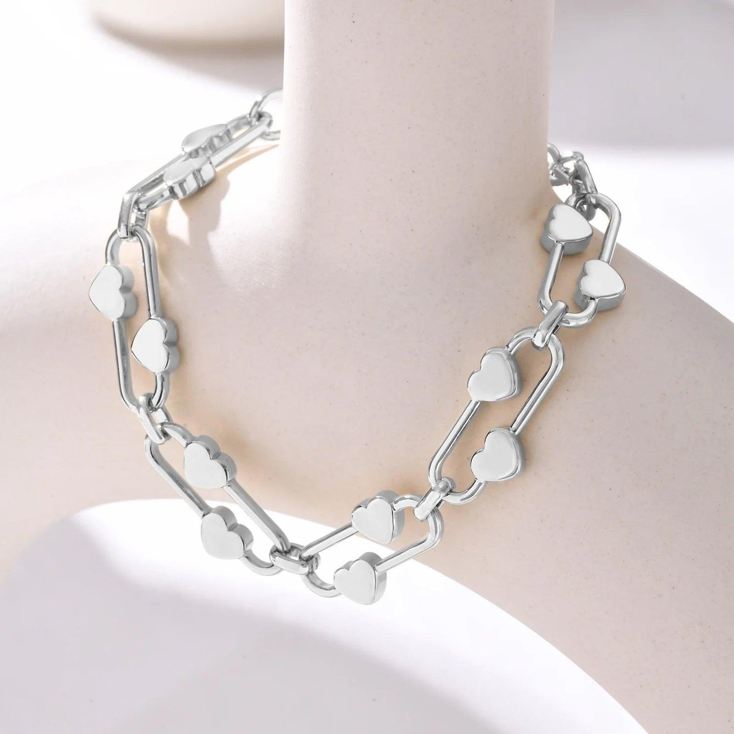 Pulseira Feminina Delicada de Coração em Aço Inoxidável - Heraki Joias