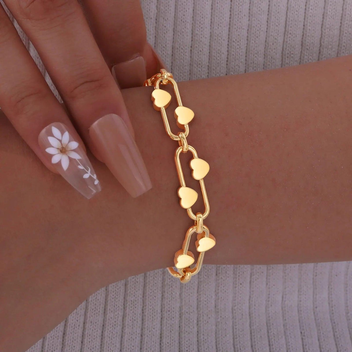 Pulseira Feminina Delicada de Coração em Aço Inoxidável - Heraki Joias