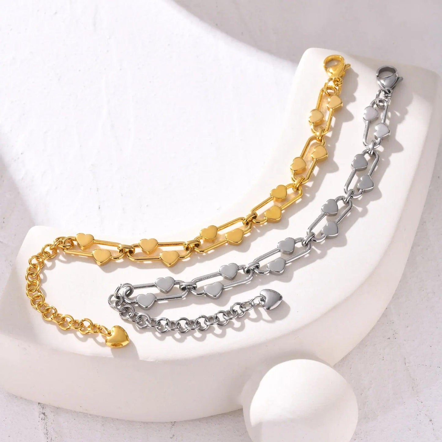 Pulseira Feminina Delicada de Coração em Aço Inoxidável - Heraki Joias