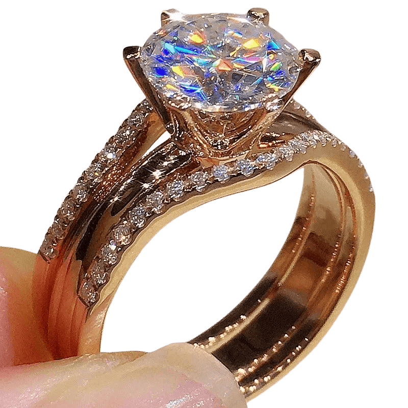 Anel Dourado Feminino Zircônia Cúbica - Heraki Joias