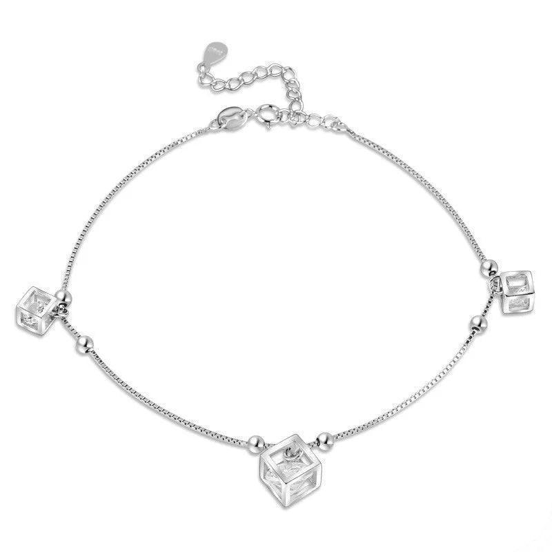 Tornozeleira de Prata Esterlina 925 com Cristal de Zircônia - Heraki Joias