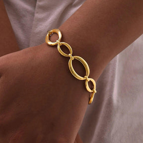 Pulseira Feminina Elíptica de Aço Inoxidável - Heraki Joias
