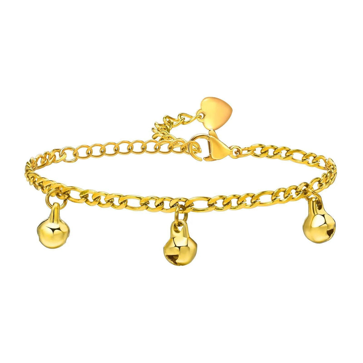 Tornozeleira de Aço Inoxidável Banhado a Ouro com Charme - Heraki Joias