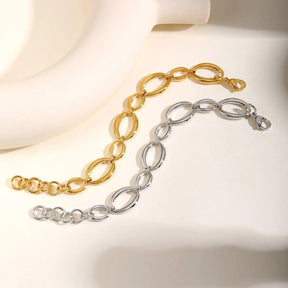 Pulseira Feminina Elíptica de Aço Inoxidável - Heraki Joias