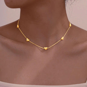 Colar de Coração Feminino em Zircão Dourado - Heraki Joias