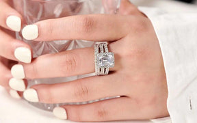 Anel de Noivado Vintage em Prata 925 com Zircão 4ct - Heraki Joias