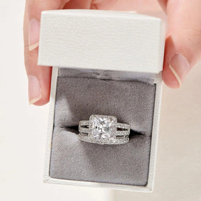Anel de Noivado Vintage em Prata 925 com Zircão 4ct - Heraki Joias