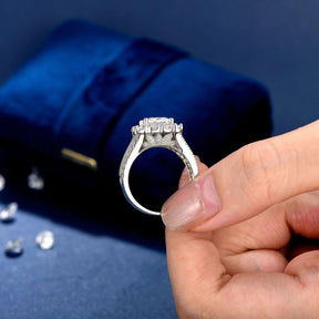 Conjunto de Anéis de Casamento Prata 925 com Zircônia Cúbica - Heraki Joias