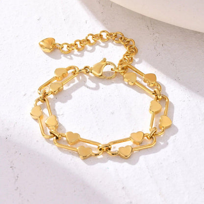 Pulseira Feminina Delicada de Coração em Aço Inoxidável - Heraki Joias