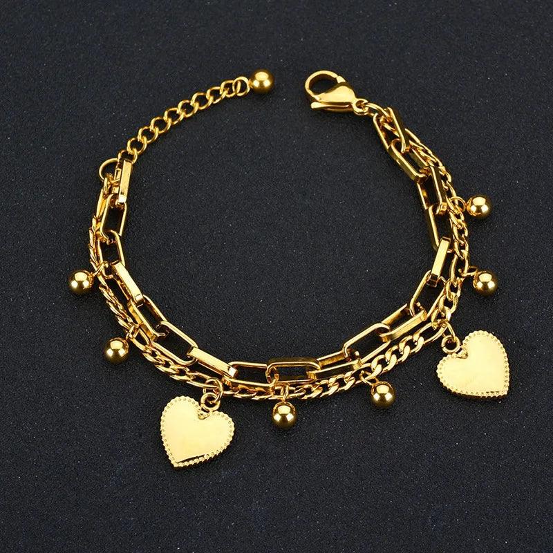 Pulseira Feminina Coração Love Aço - Heraki Joias