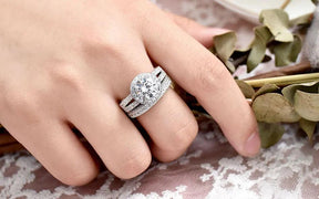 Anel de Noivado Vintage em Prata 925 com Zircão 4ct - Heraki Joias