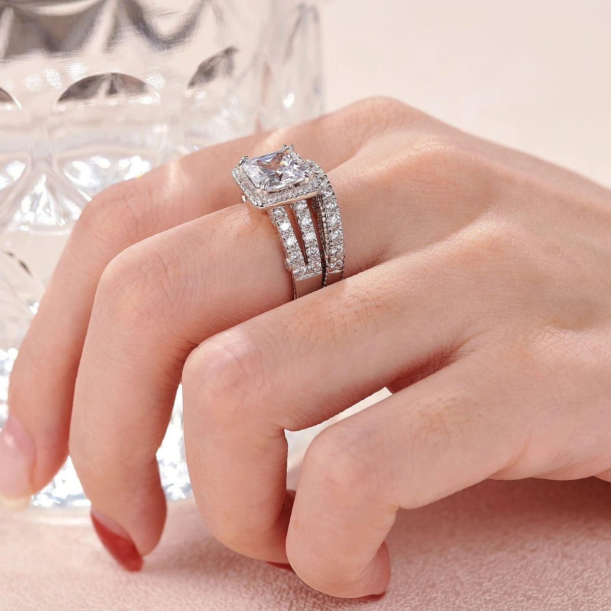 Anel de Noivado Vintage em Prata 925 com Zircão 4ct - Heraki Joias