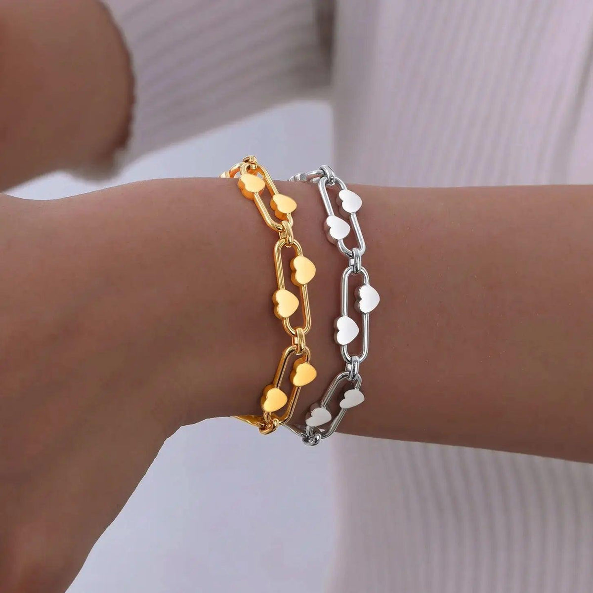 Pulseira Feminina Delicada de Coração em Aço Inoxidável - Heraki Joias