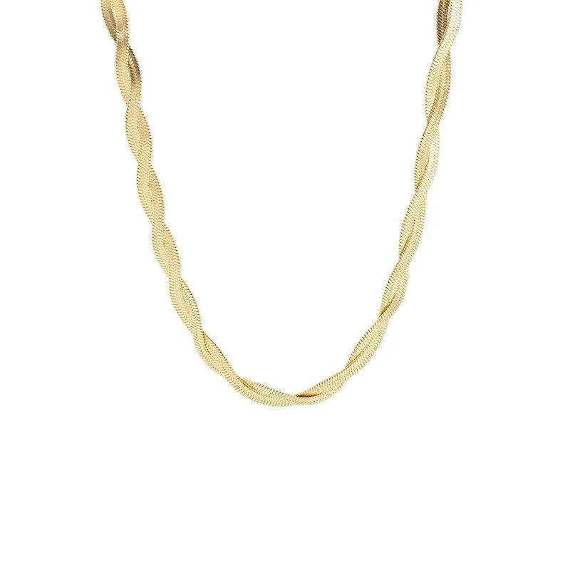 Conjunto de Joias Trançadas 18k Banhado a Ouro - Heraki Joias