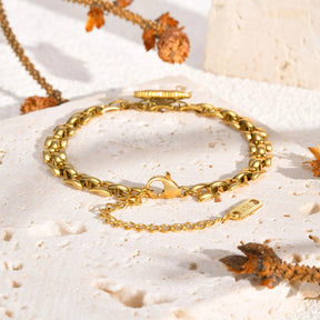 Pulseira Coração Dourado em Aço Inoxidável - Heraki Joias