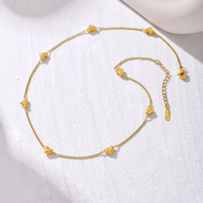 Colar de Coração Feminino em Zircão Dourado - Heraki Joias
