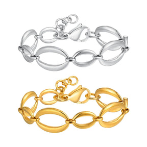 Pulseira Feminina Elíptica de Aço Inoxidável - Heraki Joias
