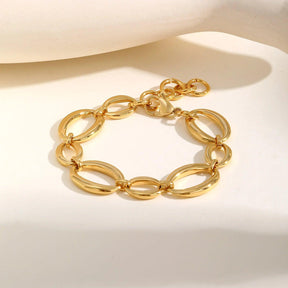 Pulseira Feminina Elíptica de Aço Inoxidável - Heraki Joias