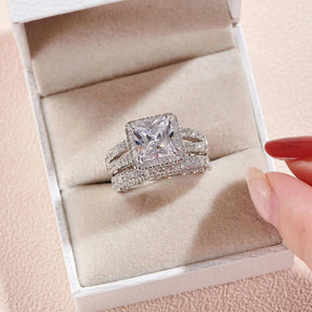 Anel de Noivado Vintage em Prata 925 com Zircão 4ct - Heraki Joias