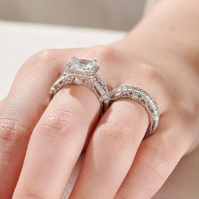 Anel de Noivado Vintage em Prata 925 com Zircão 4ct - Heraki Joias