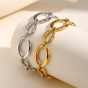 Pulseira Feminina Elíptica de Aço Inoxidável - Heraki Joias