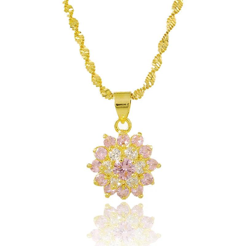 Colar Feminino Banhado de Ouro 24K com Zircão e Cristal - Heraki Joias