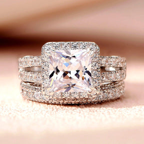 Anel de Noivado Vintage em Prata 925 com Zircão 4ct - Heraki Joias